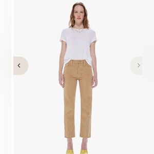 Mother the Tomcat ankle cords brown Straight-Leg Pants size 28 with inseam 26”